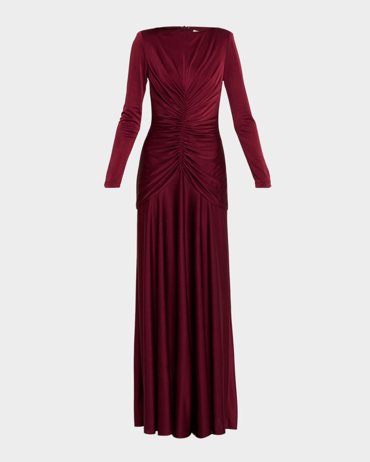 Thea Longsleeve Ruched Jersey Dress