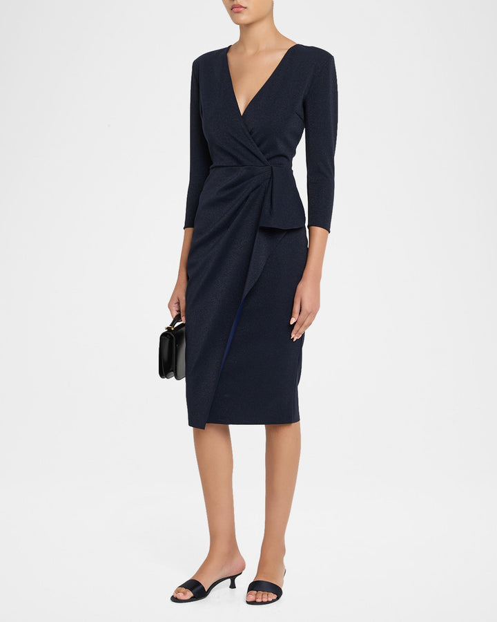 Ruzur Sugar Shimmering Wrap Midi Dress