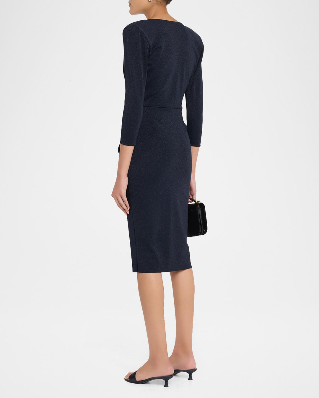 Ruzur Sugar Shimmering Wrap Midi Dress