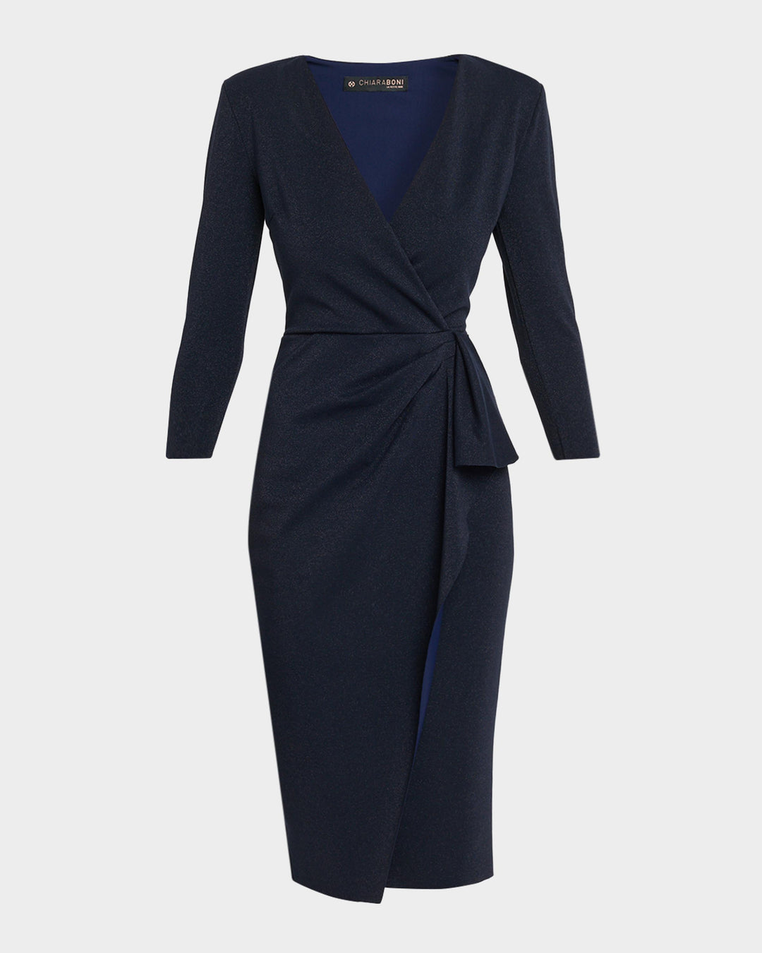 Ruzur Sugar Shimmering Wrap Midi Dress