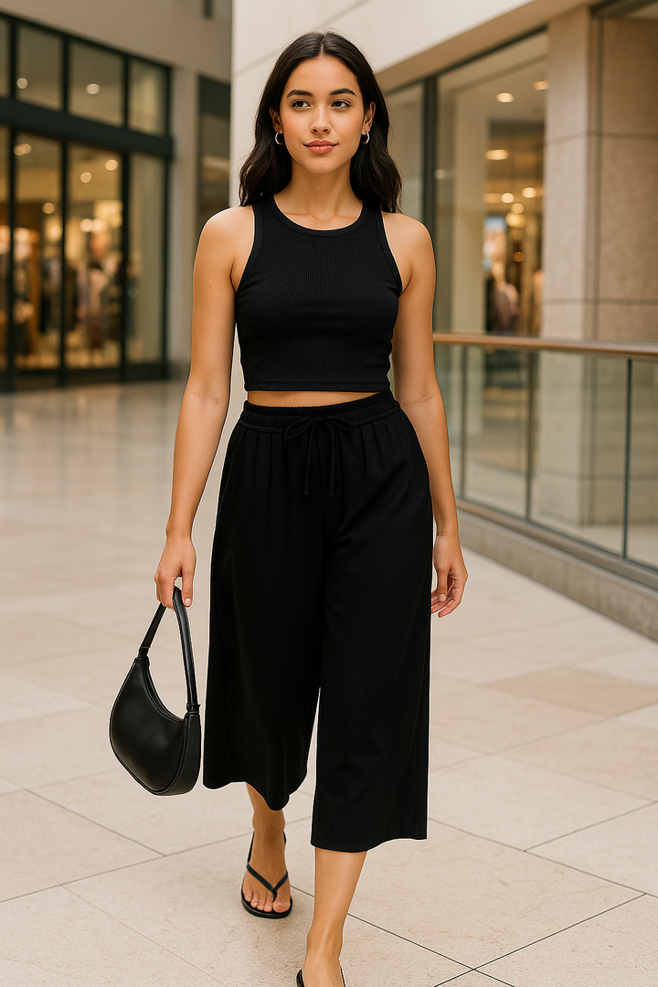 Pleather Wide Leg Pant