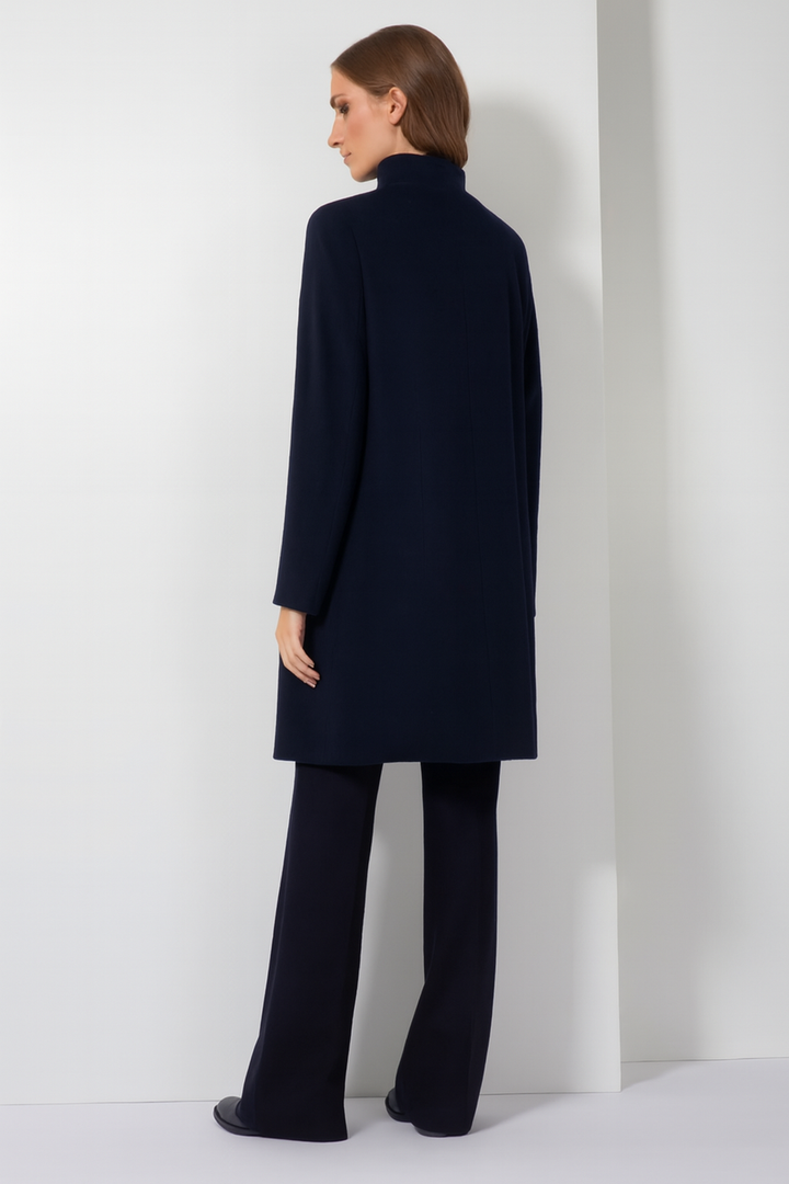 Pure Cashmere Coat with High Stand Up Collar