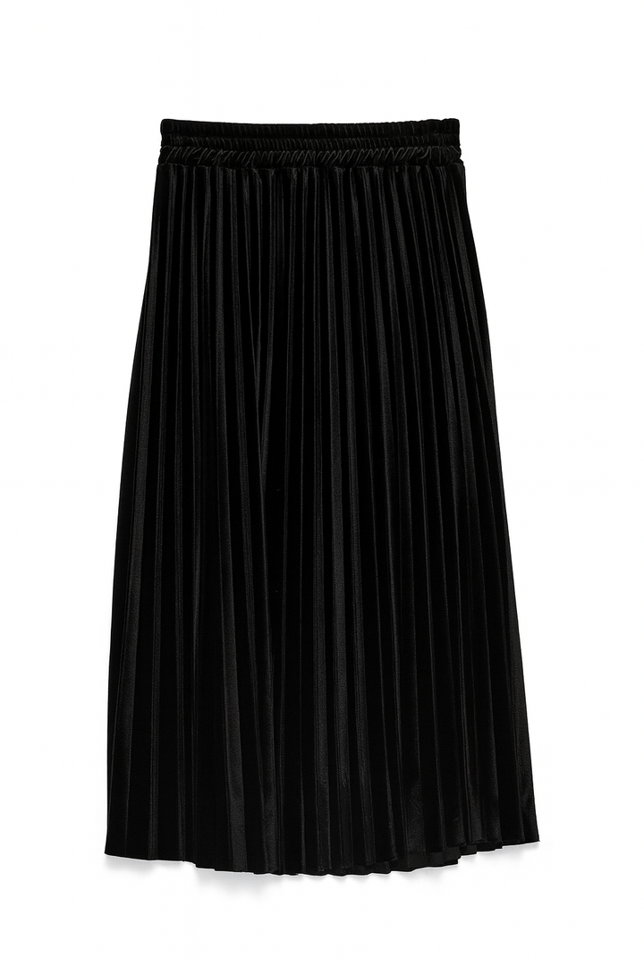 Pleated Velvet Skirt
