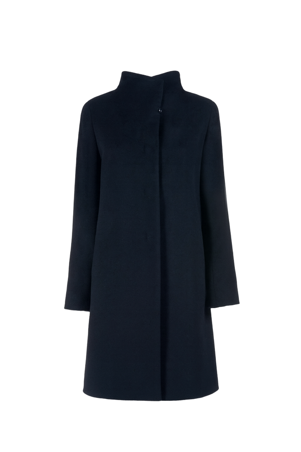 Pure Cashmere Coat with High Stand Up Collar