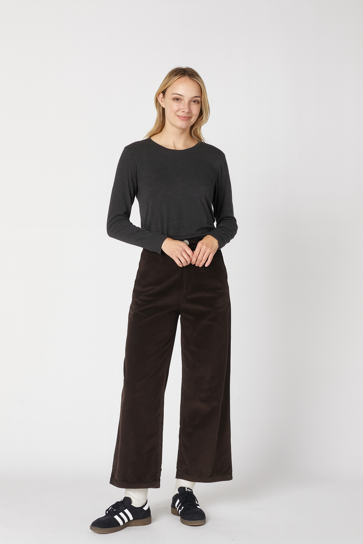 Wide Leg Pants - Espresso