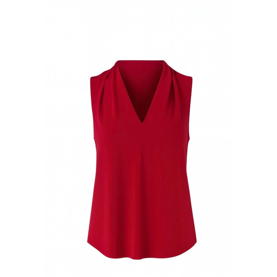 Sleeveless Matte Jersey V Neck Top