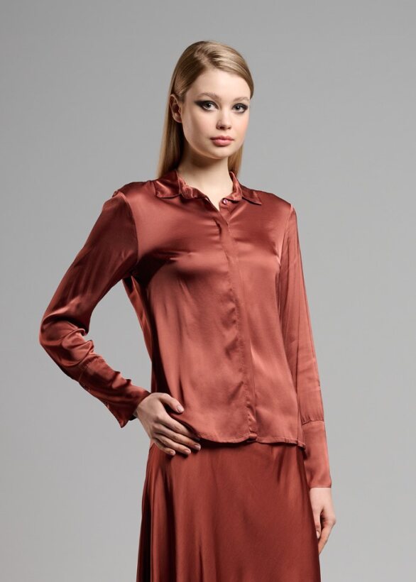 Long Sleeve Satin Top