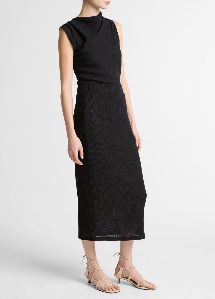 Shadow Grid Midi Skirt