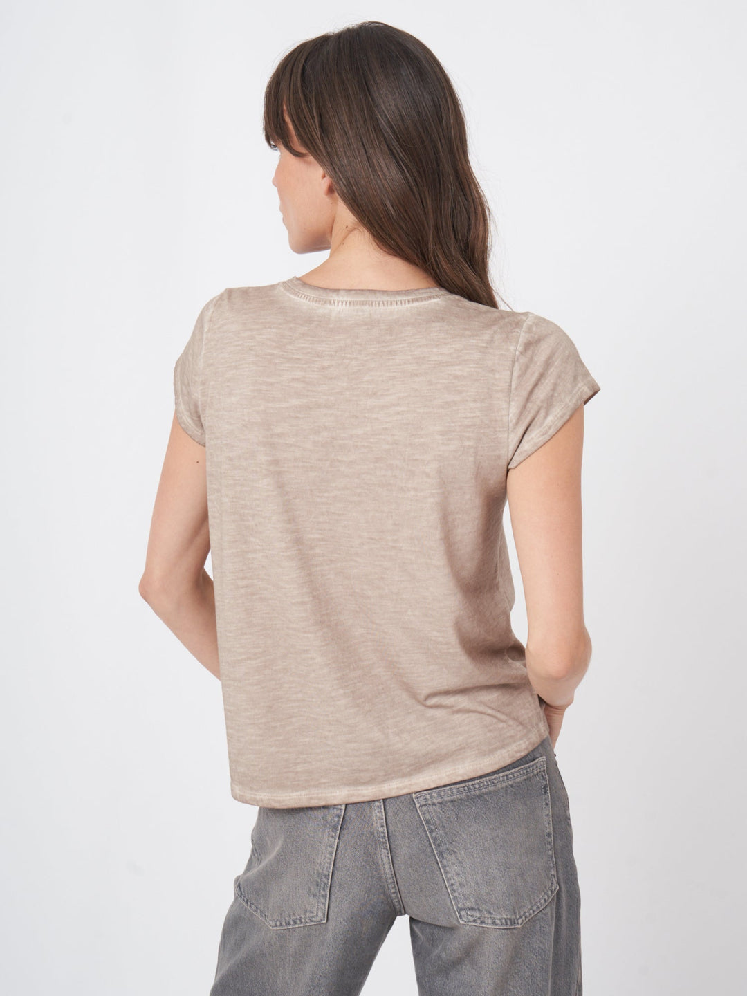 Crew Neck Short Sleeve Tee - Stone