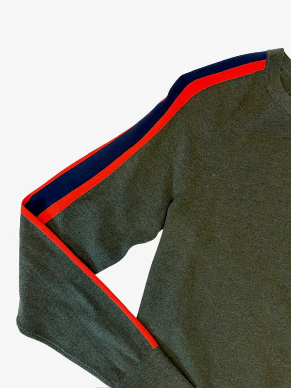 Side Stripe Sweater - Military