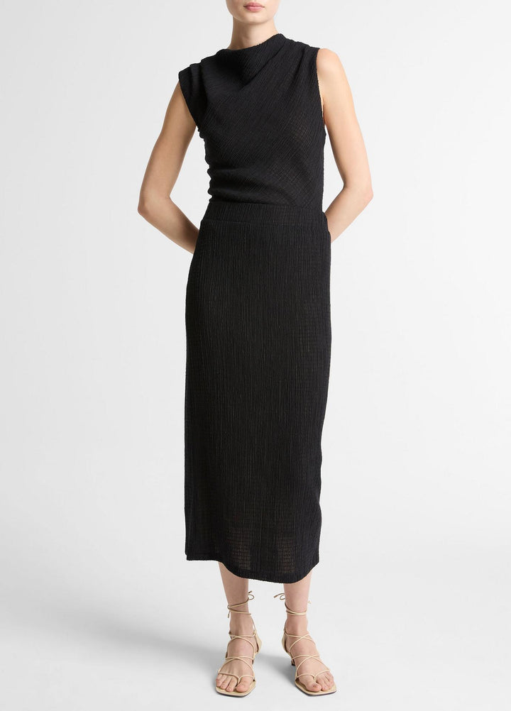 Shadow Grid Midi Skirt