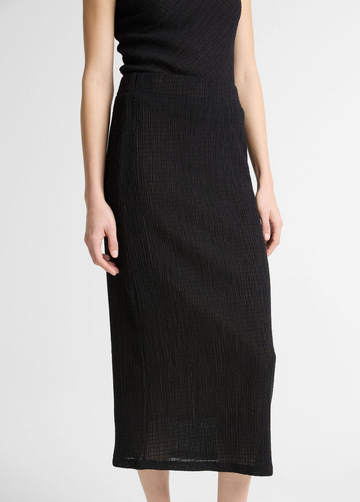 Shadow Grid Midi Skirt
