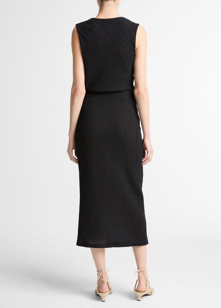 Shadow Grid Midi Skirt