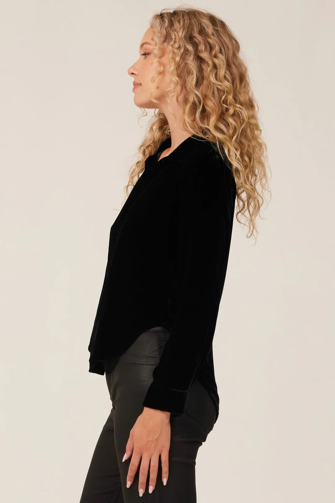 Long Sleeve Velvet Shirt