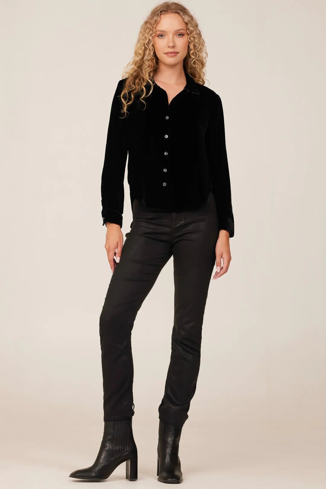 Long Sleeve Velvet Shirt