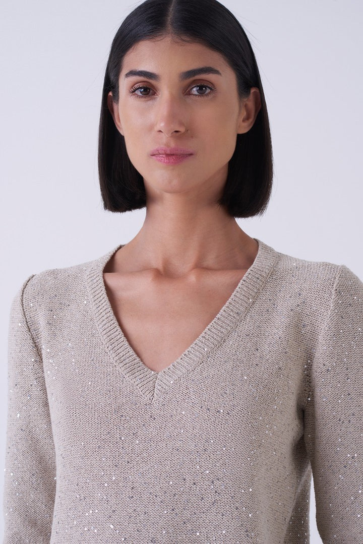 Vittoria V Neck Sequin