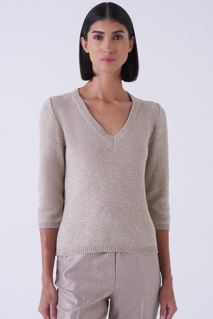 Vittoria V Neck Sequin