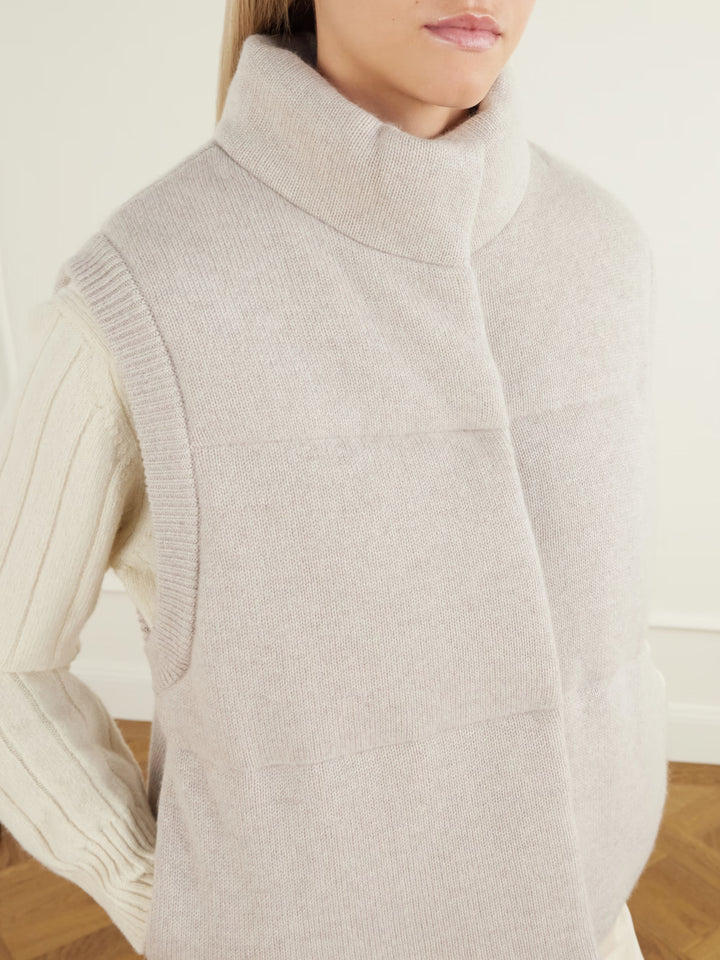 Knit Puffer Vest - Dove