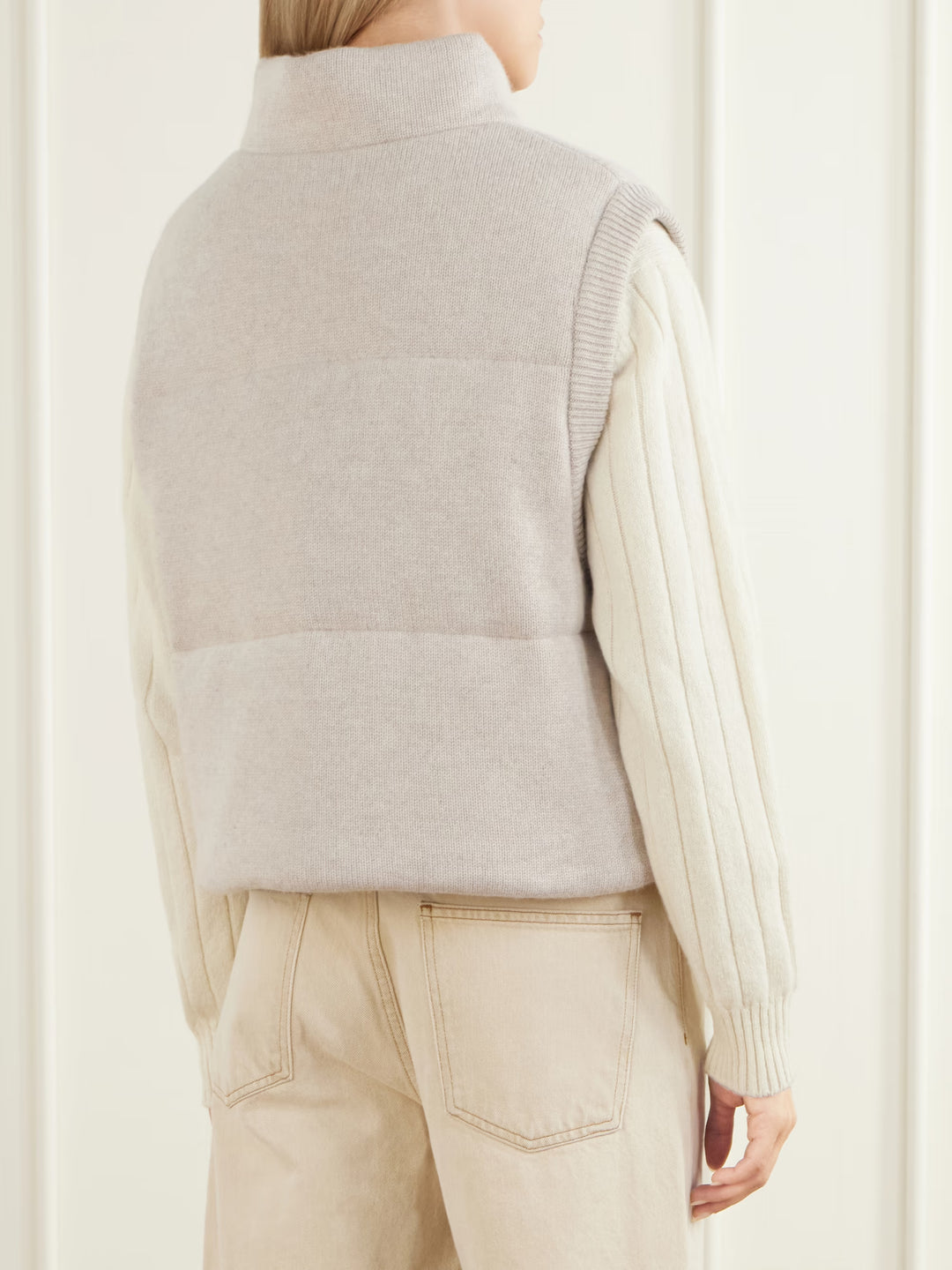 Knit Puffer Vest - Dove