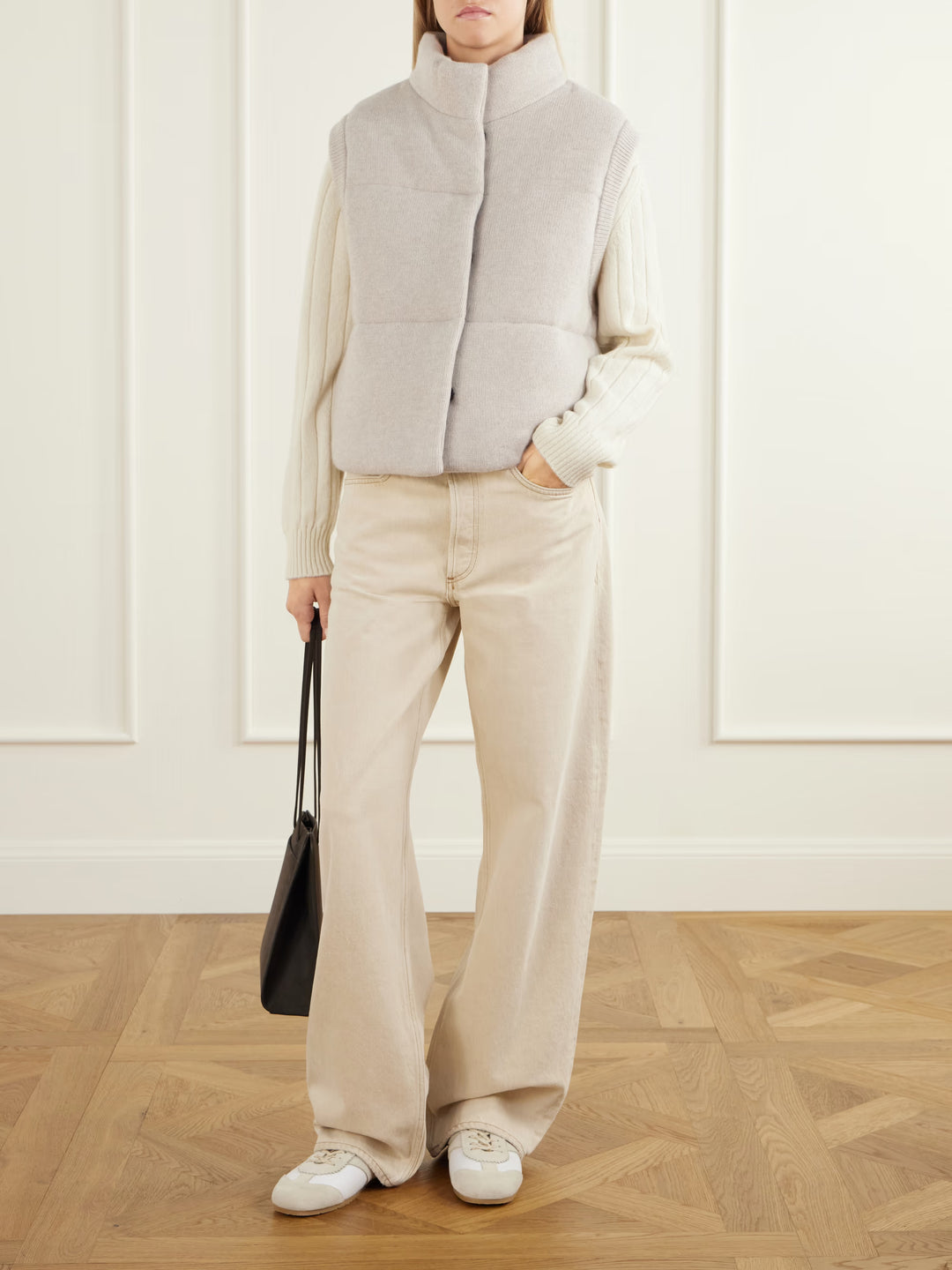 Knit Puffer Vest - Dove