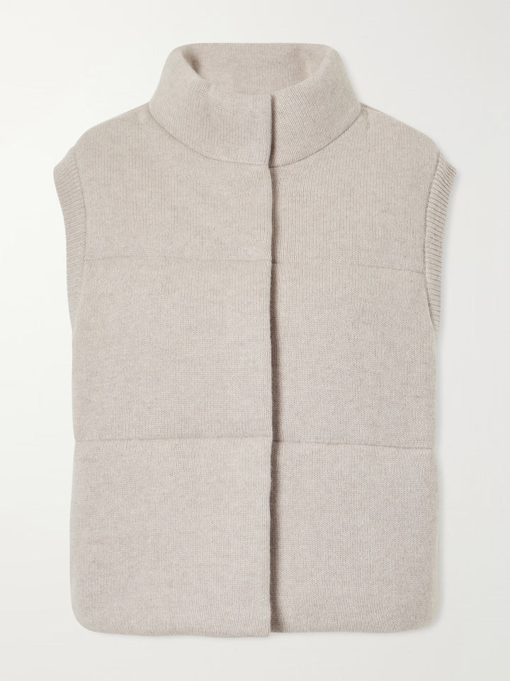 Knit Puffer Vest - Dove