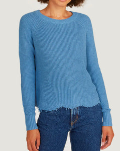 Distressed Scallop Shaker Sweater