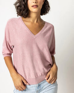 Double V Neck Dolman Sweater